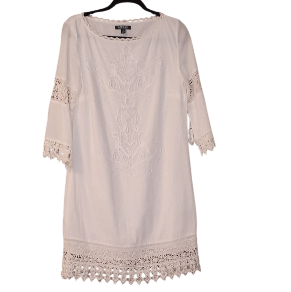 Ralph Lauren Cream Lace Tunic. Size S